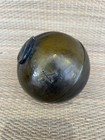 Vintage Japanese Glass Fishing Float With 2 X Marks - Approx 3 1 4  Olive Green