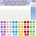 72 Pcs Diy Candle Painting Kit For Adults Include 6 Pcs 2 x 5  White Pillar C   