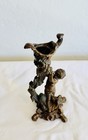Antique French Ornate Bronze Putti Cherub Figural Candlestick