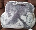 New Authentic Ugg Clifton Backrest Plush Sherpa White   Charcoal Pillow 