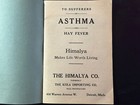 1923 Himalya Kola Importing Quack Asthma Hay Fever Medicine Testimonial Booklet