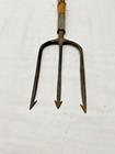 Vintage Antique Hand Made  Blacksmith Forged Iron Frog Gig Fish  eel  gig Old