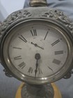 Antique Handpainted Porcelain And Metal Brass Pedestal Manual Clock Repair