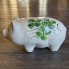 Atq 20s Wemyss Ware -pig Pottery Coin Piggy Bank -painted Four Leaf Shamrocks