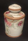 Nippon Porcelain Floral Lidded Jar White Pink Painted 1891 1921