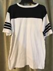 Vintage 1974 Genesis Logo White   Black Jersey Style Band T-shirt Bantam Fit M