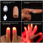 2pcs Fake Thumb Tips Magic Trick Light Up Fingers Prank Prop