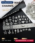 300 Pcs Wholesale Bulk Lots Jewelry Making Charms Mixed Smooth Tibetan Silver