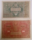 1919 Poland 10 Marek   20 Marek  P 25   P 26  Circulated