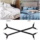 4bed Sheet Fasteners Adjustable Elastic Suspenders Straps Mattress Covers Clips