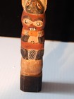 Vintage Alaska Tlingit Indian Nw Coast 6 Fig  Yellow Cedar Wood Totem Pole Model