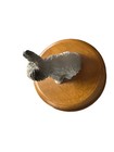 Skye Terrier Figurine Music Box Wood Pedestal Rare Vintage