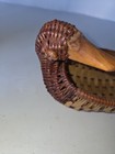 Vintage Cottagecore Wicker Duck Shaped Basket Sf2