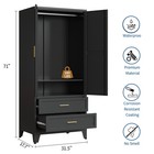 Metal Armoire Wardrobe Closet With Hanging Rod 71   Metal Wardrobe Cabinet