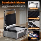 Commercial Panini Press Grill Electric Sandwich Maker Griddle Plate 14 x9 