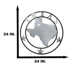 Large 24  Rustic Western Lone Star State Texas Galvanized Metal Wall Circle Sign