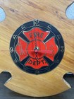 Wooden  fire Dept   Open Face Clock 12    Tested