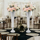 2 Pcs Silver Wedding Table Crystal Flower Stand For Anniversary Ceremony Party