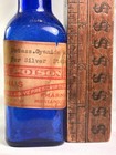 Vtg Cobalt Blue Bottle Labeled Poison Dahls Pharmacy Minneapolis Minn 1920s Orig