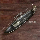 1pc Fishing Old Man Boat Incense Burner Holder Home Zen Sandalwood Decor Gift