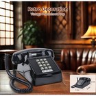Vintage Retro Landline Telephone 1980s Style Mechanical Bell Black Desk Phone