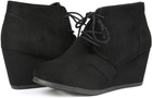 Women s Wedge Boots Casual Fashion Lace Up Low Heel Ankle Booties Shoes