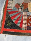 Vintage Handknit Multicolor Antique Crazy Quilt Blanket