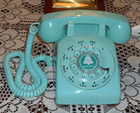 Excellent Vintage Western Electric Classic Teal Rotary Dial Desk Phone Works 