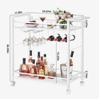 Bar Cart home Bar Serving Cart With Storage Shelves  2 Tier Rolling Beverage    