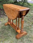 Old Vintage Quartersawn Oak Gateleg Drop Leaf Table Jacobean Gothic Plant Stand