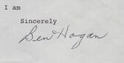 Ben Hogan - Typed Letter Signed 08 08 1989