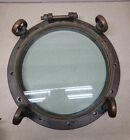 Vintage Bronze Porthole 21 Inch Port - 16 Inch Glass  Nautical Ship Boat Deco