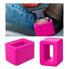 2 Pcs Seat Belt Buckle Holder  Silicone Buckle Booster Raises Your Bright Pink