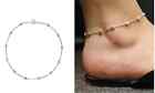Italian  925 Sterling Silver 3mm Diamond Cut Station Oval Moon Anklet 9  And 10 