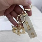 Dior Novelty Charm Gold Lucky Logo Design Keychain Gift New Key Chain With Box