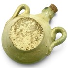 Vtg Italian Pottery Hand Painted Flower Miniature Majolica Ceramic Flask Bottle
