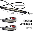 2pcs Motorcycle Turn Signals Led Blinkers Fork Strip Indicator Amber Universal 