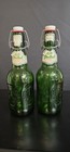 Vintage Grolsch Green Glass Beer Bottles 16 Oz Swing Top Porcelain Lid  Lot Of 2