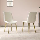 Dining Chairs Set Of 4  Modern Design Home Chairs  Pu Leather Metal Dining