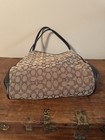 Coach Signature Edie 31 Logo Shoulder Bag Purse Canvas leather Browns  57933