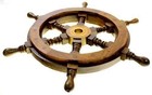 New 12  Vintage Boat Ship Steering Wheel Brass Hub Wood Wooden Decor Nautical   