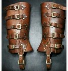 Medieval Viking Warrior Knight Leather Leg Armor Greaves Boots Shoes Covern Larp