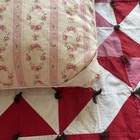 Vintage Pink Floral Ticking Pillow Down Filled As Is Worn Flaws Decorative Farm