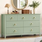 7 Drawers Dresser For Bedroom  54  W Wood Bedroom Dressers   Chest Of Drawer