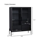 51 2   Freestanding Display Cabinet With 2 Storage Drawers  Pantry With Glass Do