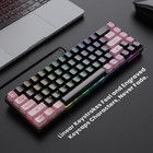 68 Keys Membrane Gaming Wired Keyboard For Pc Laptop Windows Gamer  black pink 