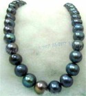 Rare 11-12mm South Sea Black Green Tahitian Pearl Necklace 14-36 Inches 14k Gold