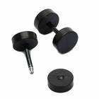 2pcs Black Stud Earrings Surgical Steel Small Barbell Screw Back For Women Men