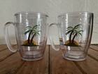 Set Of 2 Tervis Double Wall Insulated 16oz Handle Tumbler Mug Palm Tree Sunrise