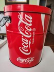 Vintage 1983 Coca Cola Metal Popcorn Tin Bucket Ice Bucket Large Red Coke